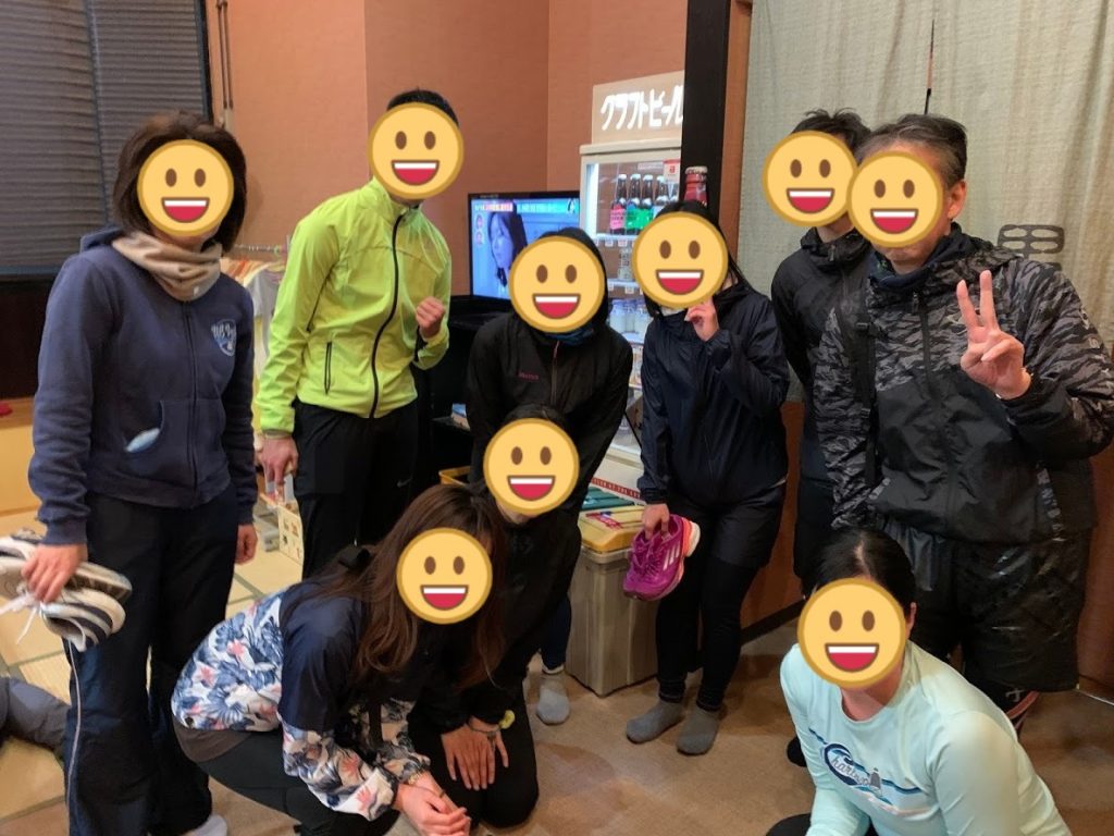 休息エリアで記念撮影